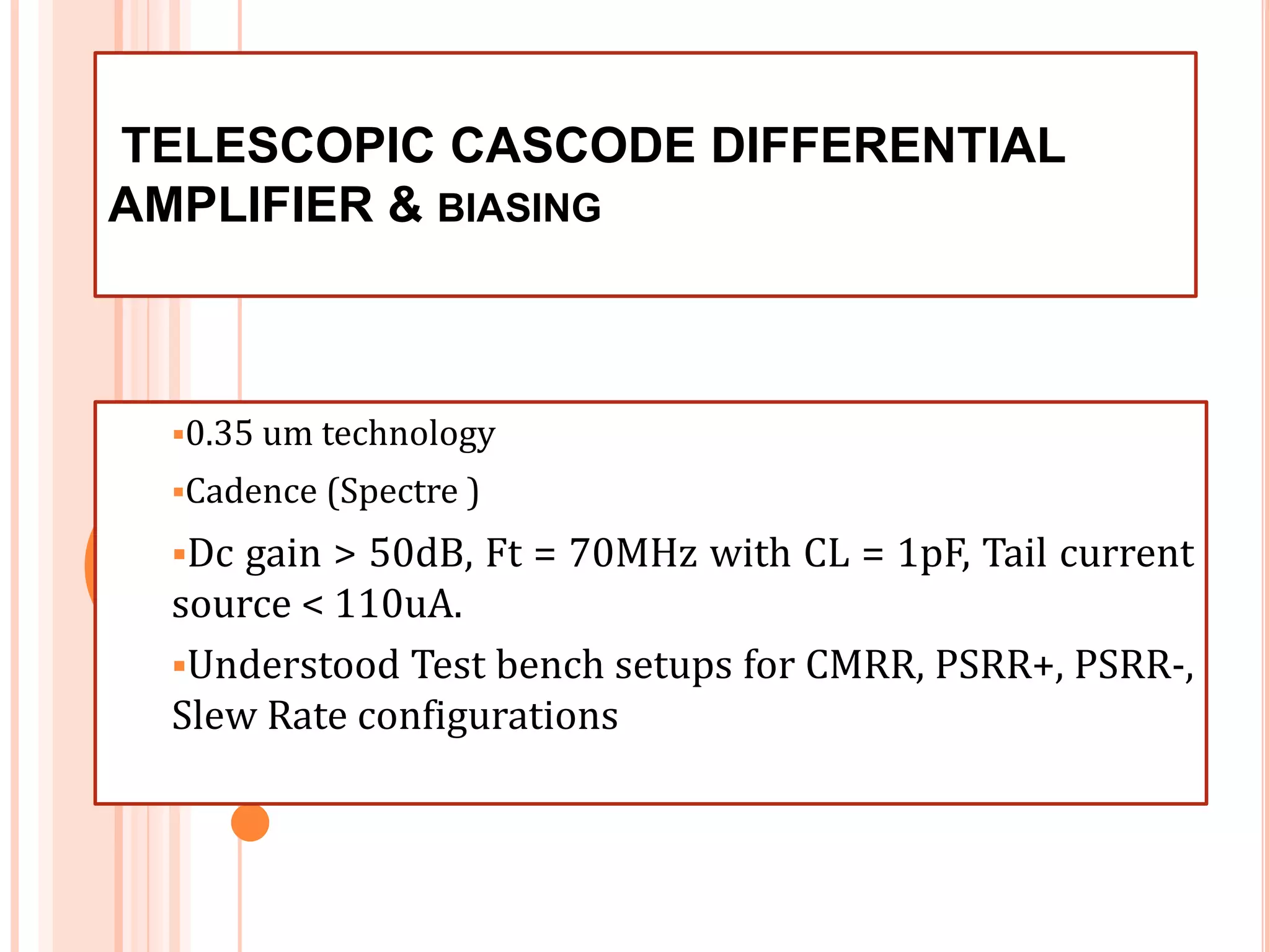 A maximum jitter of ±82ps was obtained, the PLL consumed 4.87mW when locked. A Behavioral model for the PLL using Verilog A, MATLAB was developed. Design of LOW POWER HIGH SPEED 32 BIT ALU 	0.25um technology
