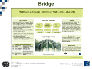 Venla Vuorjoki
LET – Learning and Educational Technology Research Unit
University of Oulu
2013-05-03
Bridge
 