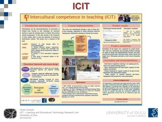 Venla Vuorjoki
LET – Learning and Educational Technology Research Unit
University of Oulu
2013-05-03
ICIT
 