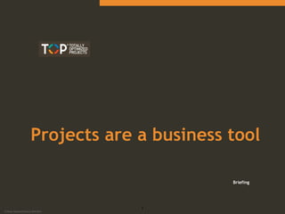 Projects are a business tool 
© Totally Optimized Projects, 2010-2014 
Briefing 
1 
 