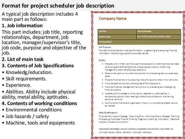 Ms project scheduler resume