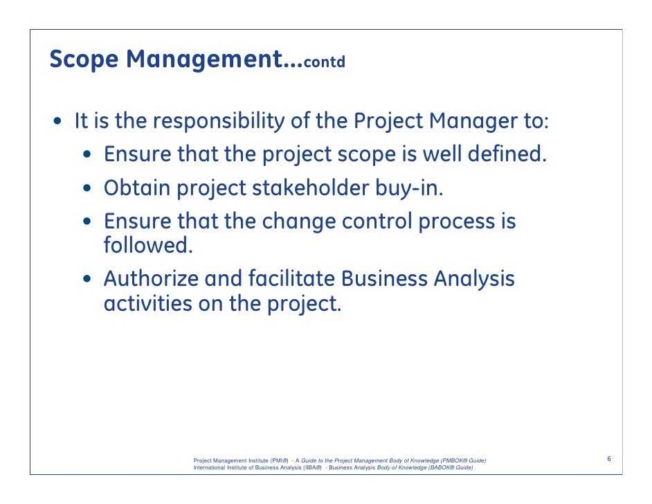 project scope and requirements management project management scope