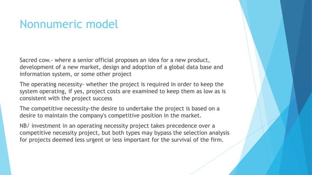 Project Selection In Project Management Pptx