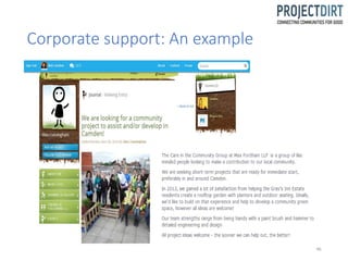 Corporate support: An example
46
 