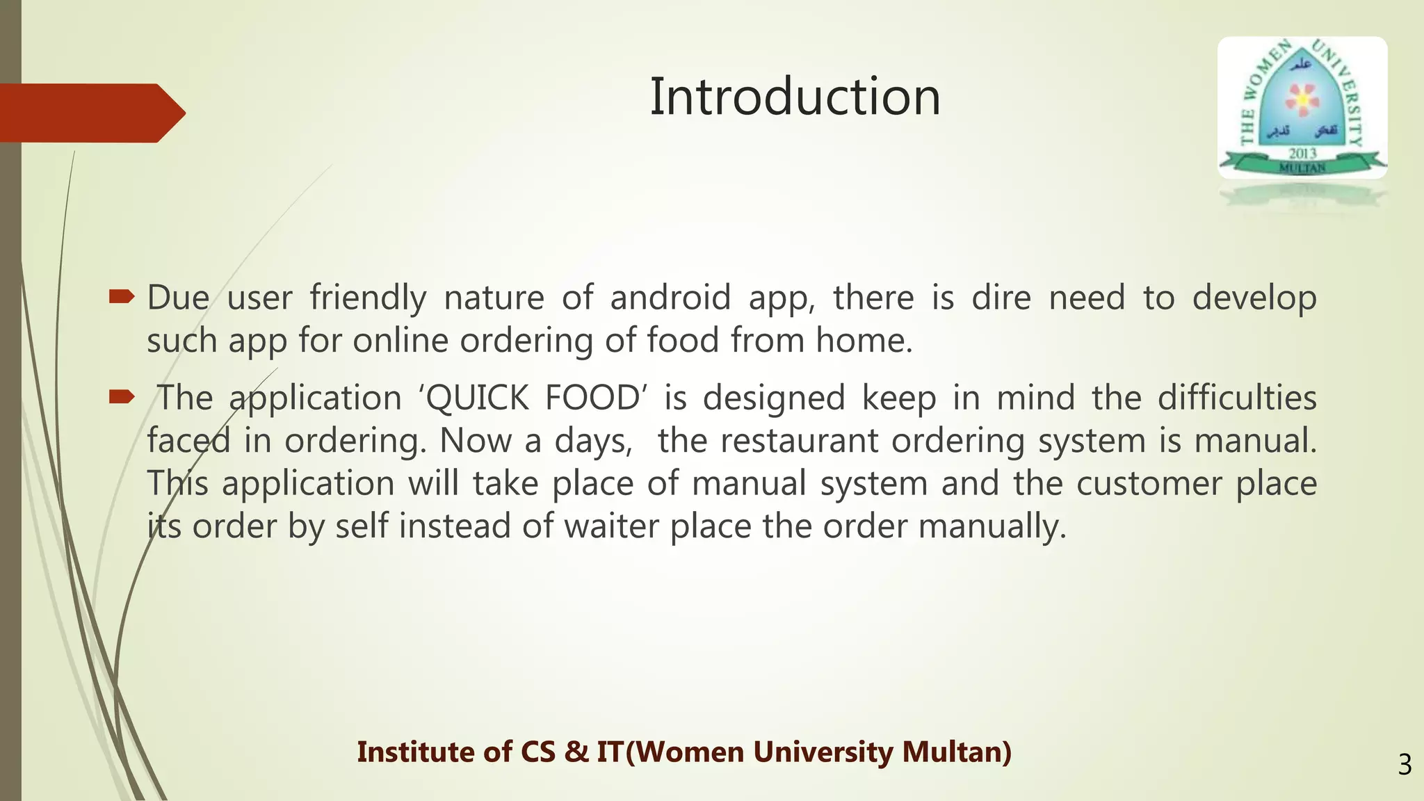 Online food ordering system | PPTX