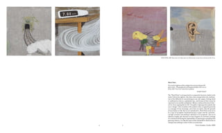 HOTEL FÉNIX, 2009. Mista sobre tela / Mixta sobre tela / Mixed media on wood. Serie de 24 obras de 38 x 35 cm




                        Hotel Fénix
                       Not even the brightness of the sunlight discovered anything intelli-
                       gent in them. Things appeared and disappeared before their eyes as
                       if they didn’t have any connection or purpose.
                                                                           Joseph Conrad

                       The “Hotel Fénix” series goes back to a sequential structure similar to the
                       works I did in the eighties. Like them, they emerge before the confirma-
                       tion of the difficulty of concentrating on one sole image a feeling which
                       is conformed in time in a polyhedral way, and because of that it must be
                       expressed in its unstable multiplicity. Matisse confessed his lack of inter-
                       est for chess arguing that he felt “incapable of playing with symbols that
                       never change”; that versatility of the symbol is thus recognized positively
                       as a manager of new meanings, and it does not matter what the grounds
                       of uncertainty are like that we are introduced to. Hotel Fénix turns out to
                       be a type of incomplete storyboard because it plays with the conventio-
                       nal logic narrative and nothing is definitive in its proposals. Like an ad
                       infinitum lengthy joke (because we have forgotten its outcome) prolongs
                       its conclusion declaring the impossibility of expressing or grasping what
                       gets away from us. It is like the water of the Conrad River which seems to
                       emerge from nothing in order to flow in no direction.
34   35                                                             Curro González, October 2009
 