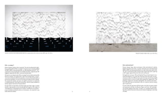 CALLING OCUPANTS OF THE INTERPLANETARY CRAFT (the recognized anthem of the world contact day), 2004 C.print. 165 x 125 cm                                          WOULDN’T CHANGE A THING, 2004. C.print. 100 x 138 cm




Félix y su amiga F                                                                                                                    Félix and his friend F
Sueño, fantasía, ilusión, deseo y proyecto. Con esta encadenación de pala-                                                            Dream, fantasy, hope, desire and project. Félix and his friend F could be
bras se podría definir Félix y su amiga F. Un proyecto que se ha desarrollado                                                         defined with this word chain. A project which has been developed from
de 2003 a 2009 y cuya pieza germinal -un video homónino de 4h,19’’.10’-                                                               2003 to 2009 and whose germinal piece (a video of the same name of 4h,
se presenta en esta ocasión junto con un libro de artista, compuesto por 247                                                          19”.10’) is presented on this occasion with a book of the artist, made up
imágenes capturadas del video, y una intervención mural.                                                                              of 247 images captured from the video and a wall mural.
Durante los seis últimos años Félix y su amiga F no ha tenido un desarrollo                                                           During the last six years, Félix and his friend F has not had a lineal or con-
lineal ni continuo. Un tiempo lento, como el de la propia obra, y un pro-                                                             tinual development. It is a slow time, like that of the work itself, an inter-
ceso interno donde las diferentes pruebas y errores se han desbordado en                                                              nal process where the different tests and errors have spread into parallel
narraciones paralelas y en una serie de obras que dilatan la idea original.                                                           narrations and in a series of works which expand the original idea. This
Un conjunto de trabajos, que pese a la rigidez conceptual, la contención                                                              grouping, despite the conceptual inflexibility, the restraint and remote-
y el distanciamiento con los que se presentan, ofrecen como resultado un                                                              ness with which they are presented, offer as a result an intense sensory
intenso espacio sensorial en el que perderse.                                                                                         space to get lost in.
Es aquí donde el espectador encontrará lugar para dejar vagar su propia                                                               It is here where the spectator will find a place to let their own gaze wander
mirada y experimentar con las coordenadas del espacio y del tiempo, la                                                                and experiment with the coordinates of space and time, the contempla-
contemplación y el despliegue de los sentidos. En definitiva una propues-                                                             tion and the display of the senses. In short, it is a proposal which revita-
ta que revitaliza la función estética en el presente, sin renunciar a una                                                             lizes the aesthetic function in the present without resigning to a last form
forma última de belleza.                                                                                                    62   63   of beauty.
 