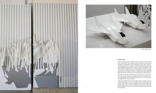 ESPACIO DISPONIBLE, 2009




          Available Space
          With his work Martín Freire suggests biased visions of everyday reality in
          ironic-critical code. The consumer society and its alliances with the world
          of publicity, merchandising, and its infiltration in the culture and socie-
          ty of entertainment are recreated in installations illustrating unused and
          deserted billboards with nothing to announce. The way the publicity world
          demonstrates its hegemony in our visual landscape is situated in a posi-
          tion of fragility, failure and uselessness which gathers even more strength
          given the current economic situation, no longer using a large number of
          billboards which up until now used to be full of publicity advertisements.
          The artist recreates these realities and converts them into a reinterpreta-
          tion of the elements to provoke a deliberate feeling of artificiality, of fic-
          tion, using the most diverse materials from PVC, wood or vinyl with those
          commonly used for chromatic effects.
          Large and rambling structures where nature seems to invade in order to
          occupy a space again of its own, the outskirts of cities, places where this
          pressure between the city and its indefinite limits is materialized, those
          borderline places where rubble accumulate from construction, dumps and
          other abandoned material, are precisely the materials used by the artist for
70   71   his installations.
 