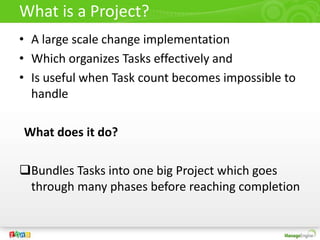 Servicedesk Plus Project Types Examples ServiceDesk Plus Project Management | PPTX