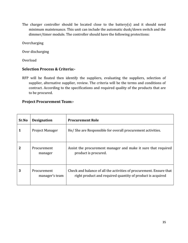 solar street light project report. PDF