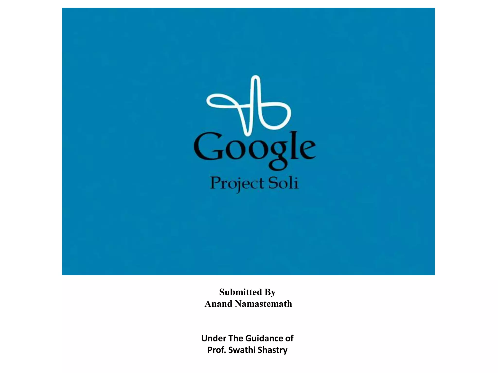 Submitted By
Anand Namastemath
Under The Guidance of
Prof. Swathi Shastry
 