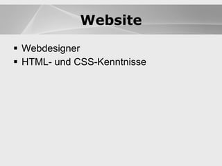 Website Webdesigner HTML- und CSS-Kenntnisse Website 