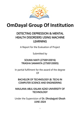 Mental Health prrediction system using Machine Learning Algoritms | PDF