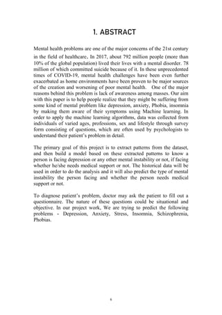 Mental Health prrediction system using Machine Learning Algoritms | PDF