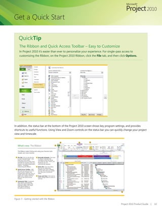 Project Browser Ribbon Project standard and project professional 2010 product guide | PDF