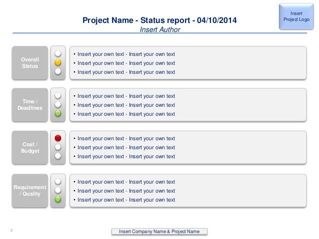 project status report template