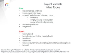 Project Valhalla Java Projects Valhalla and Loom at IT Tage 2021 | PDF