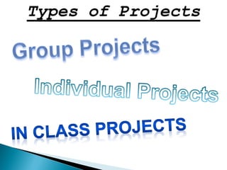 Types of Projects
 