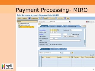 Project System
Module (PS)
6363
Payment Processing- MIRO
 