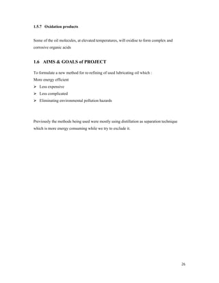 Project thesis Refining of used motor oil using Solvent Extraction | PDF