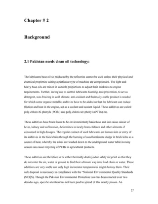 Project thesis Refining of used motor oil using Solvent Extraction | PDF