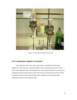 Project thesis Refining of used motor oil using Solvent Extraction | PDF