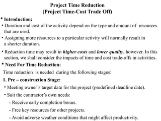 Project Time Reduction in civil engineering | PPTX