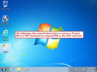 How to convert a Project to a PDF