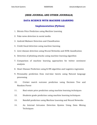 Project topics in Python with New Ideas | PDF