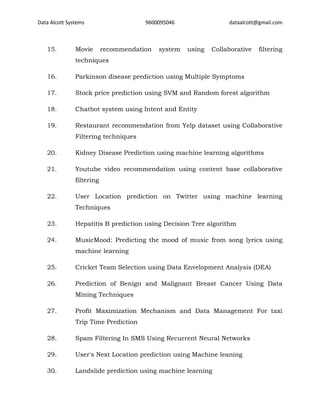 Project topics in Python with New Ideas | PDF