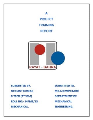 Project training report | PDF
