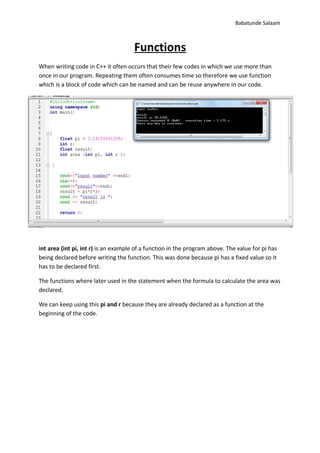 Project two c++ tutorial | DOC
