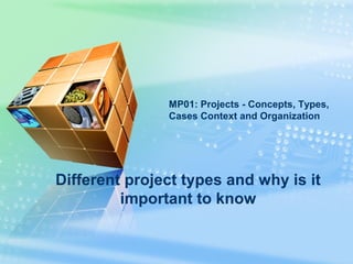 LOGO
Different project types and why is it
important to know
MP01: Projects - Concepts, Types,
Cases Context and Organization
 