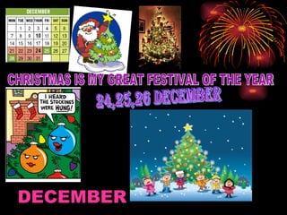 CHRISTMAS IS MY GREAT FESTIVAL OF THE YEAR 24,25,26 DECEMBER DECEMBER 