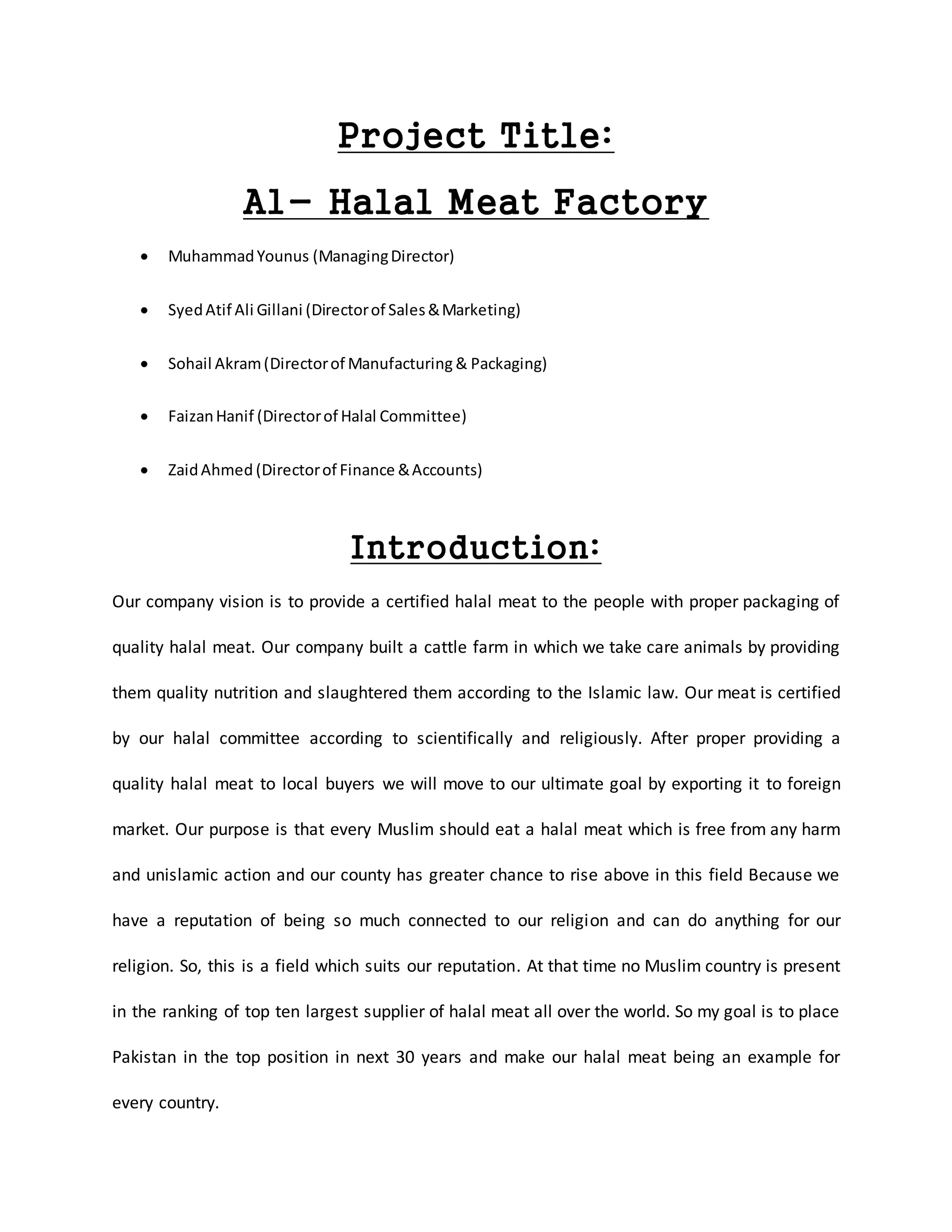 Project vlm (al halal meat factory) PDF