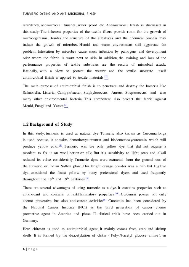 A Project Work On Natural Dyeing Of Cotton Fabric Using Turmeric Cur