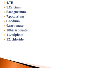 irrigation water quality analysis parameters | PPTX