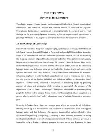 The Relationship between Leadership Style and Organizational Commitment ...