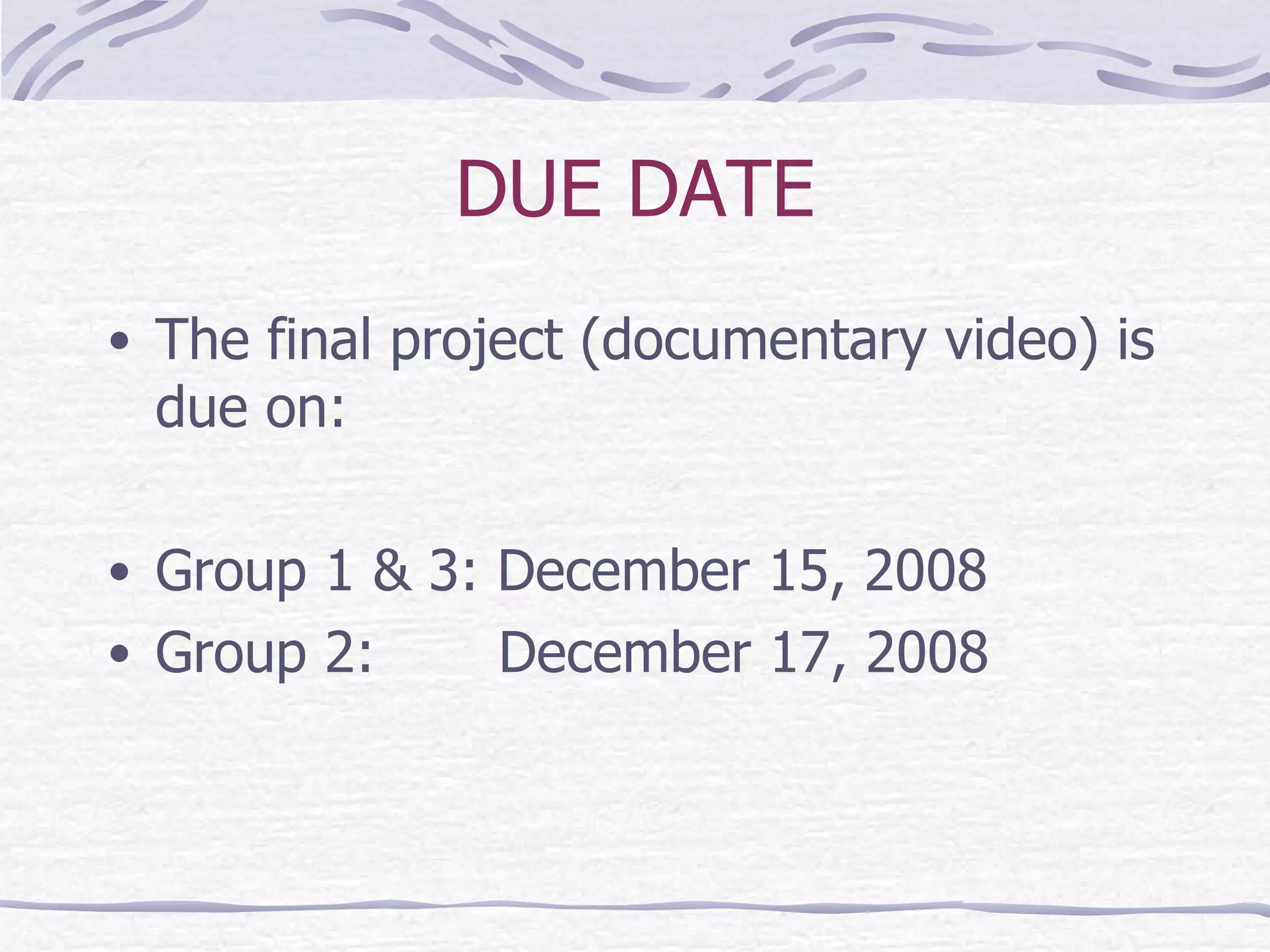 Project Work Assignment 2 | PPT