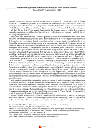 Poste Italiane e i cybercrime: rischi, minacce e strategie per la lotta al crimine informatico
Master GIURISTI IN AZIENDA ...