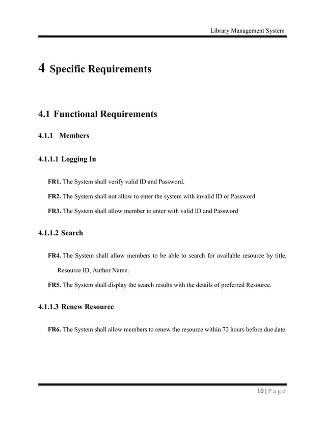 Library Management System SRS