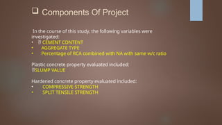 Use of Recycled concrete as aggregates in PCC | PPTX