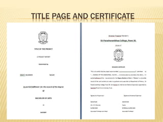 TITLE PAGE AND CERTIFICATE
 