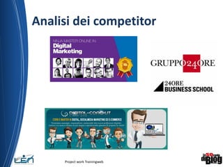 Analisi dei competitor
Project work Trainingweb
3
 