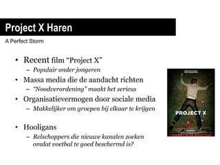 Project X Haren
21e September van 18:00 tot 21:00. Onderwerpen veel van jongeren
in Haren: tussen de 50 en 100 per minuut....