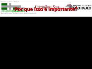 Por que isso é importante?Por que isso é importante?
Fontes diferentes costumam usar projeções
diferentes
Precisa ter a mesma projeção para que as
camadas (transparências) fiquem
perfeitamente ligadas.
 