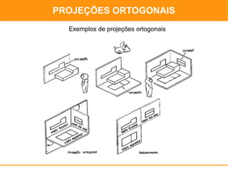 PROJEÇÕES ORTOGONAIS
                           PROJEÇÕES ORTOGONAIS

  Exemplos de projeções ortogonais
 