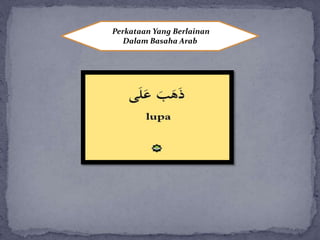 Perkataan Yang Berlainan
Dalam Basaha Arab
 