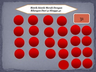 Bintik-bintik Merah Dengan
Bilangan Dari 31 Hingga 40
31
 