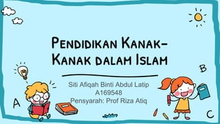 Siti Afiqah Binti Abdul Latip
A169548
Pensyarah: Prof Riza Atiq
 